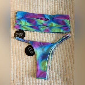 Moana Bikini in Blue and Purple Tie-Dye